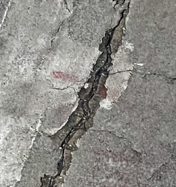 breaking apart of concrete