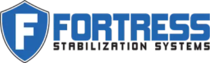 Fortress Stabilization Systems logo with shield and bold blue text