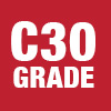C30 concrete grade icon symbolizing durable mix ideal for pavements, floor slabs, and footings in construction projects