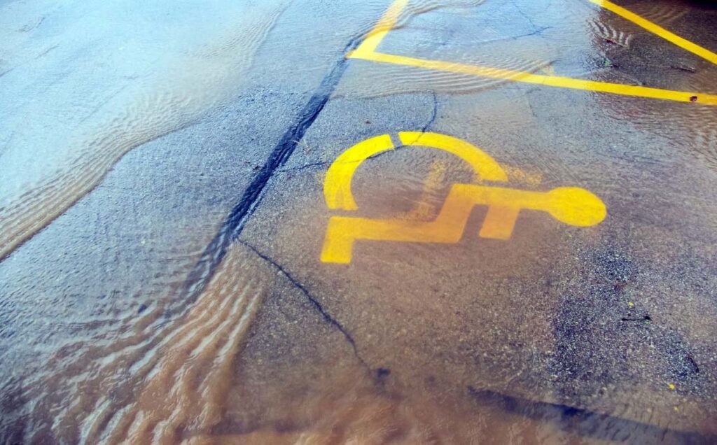 Poor drainage can flood commercial lots and handicap zones. T.G. Basile fixes these issues with expert water management solutions