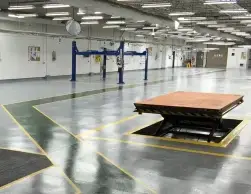 Durable sealed concrete floor in a commercial facility, designed for longevity, safety, and cleanliness in industrial or service environments