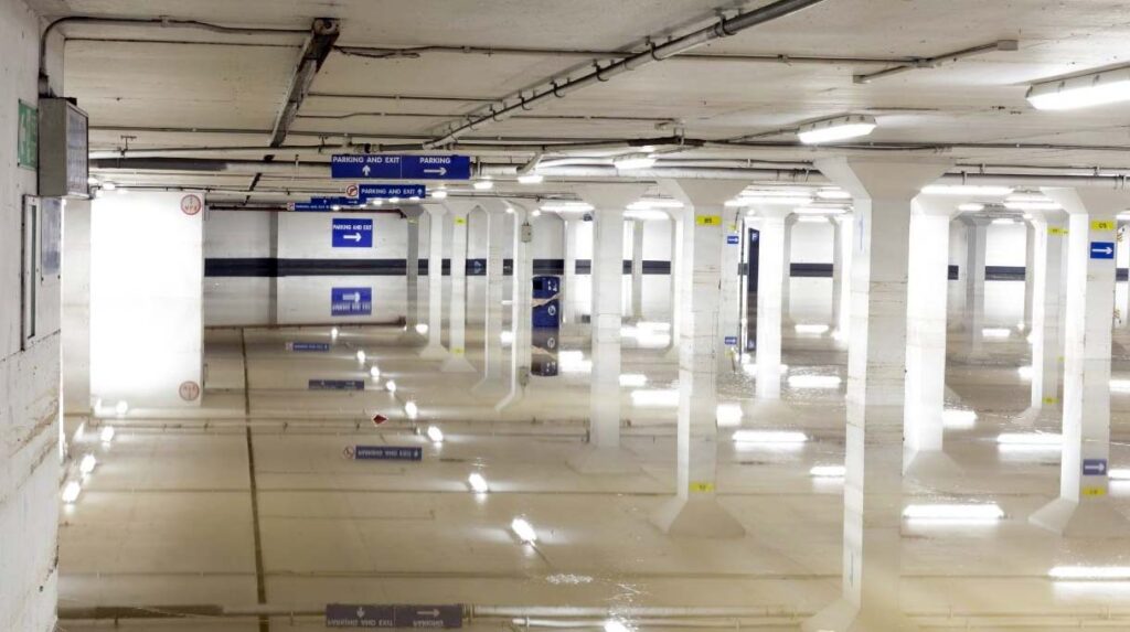 Flooded parking garages are a costly result of poor drainage. T.G. Basile prevents this with expert water control solutions