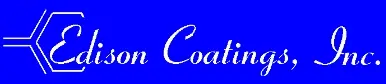 Edison Coatings, Inc. logo with white script text on blue background