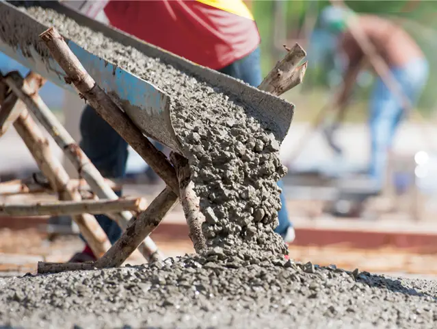 Concrete being expertly poured on-site, showcasing TC Basile’s commitment to durable, high-quality masonry and restoration work